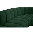 Meridian Arc Green Boucle Fabric 7 pc Modular Sectional IMAGE 8