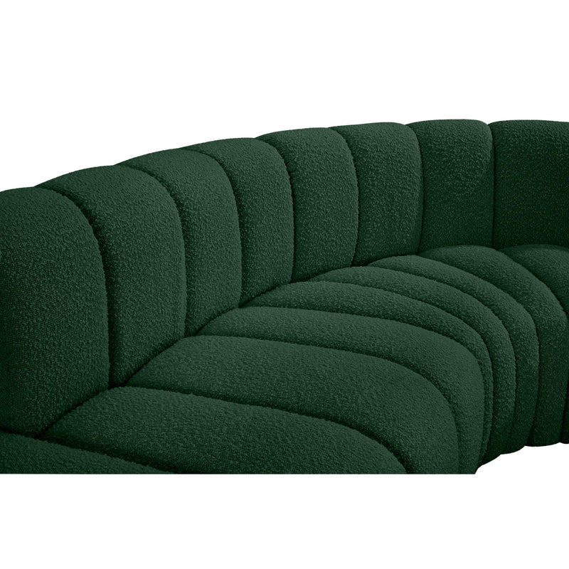Meridian Arc Green Boucle Fabric 7 pc Modular Sectional IMAGE 8