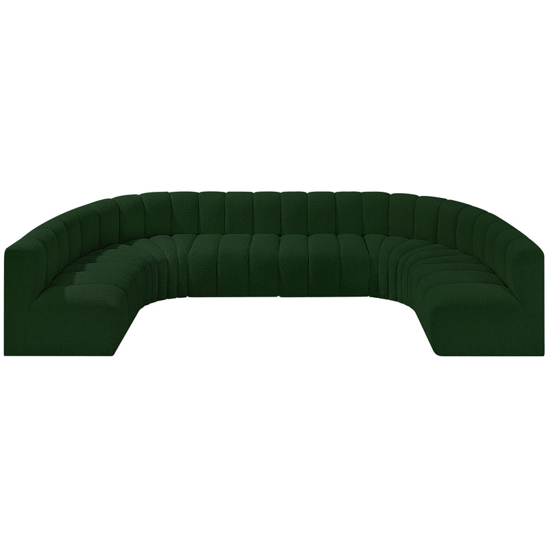 Meridian Arc Green Boucle Fabric 8 pc Modular Sectional IMAGE 5