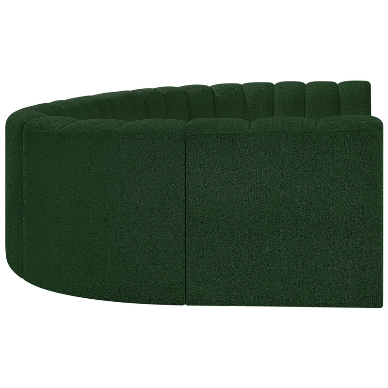 Meridian Arc Green Boucle Fabric 8 pc Modular Sectional IMAGE 6