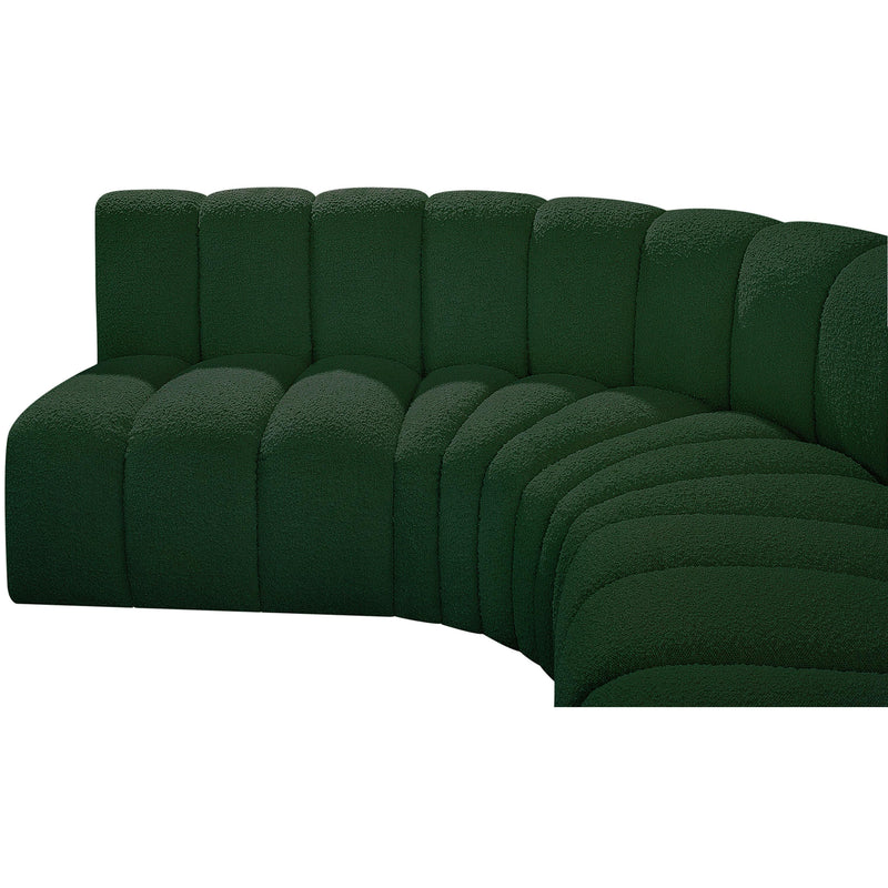 Meridian Arc Green Boucle Fabric 8 pc Modular Sectional IMAGE 7