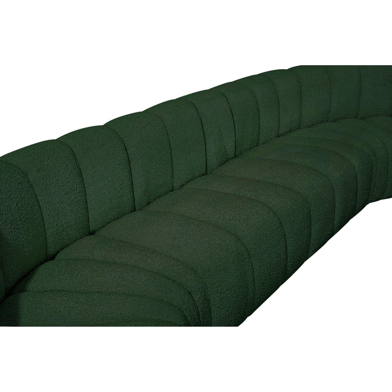 Meridian Arc Green Boucle Fabric 8 pc Modular Sectional IMAGE 9