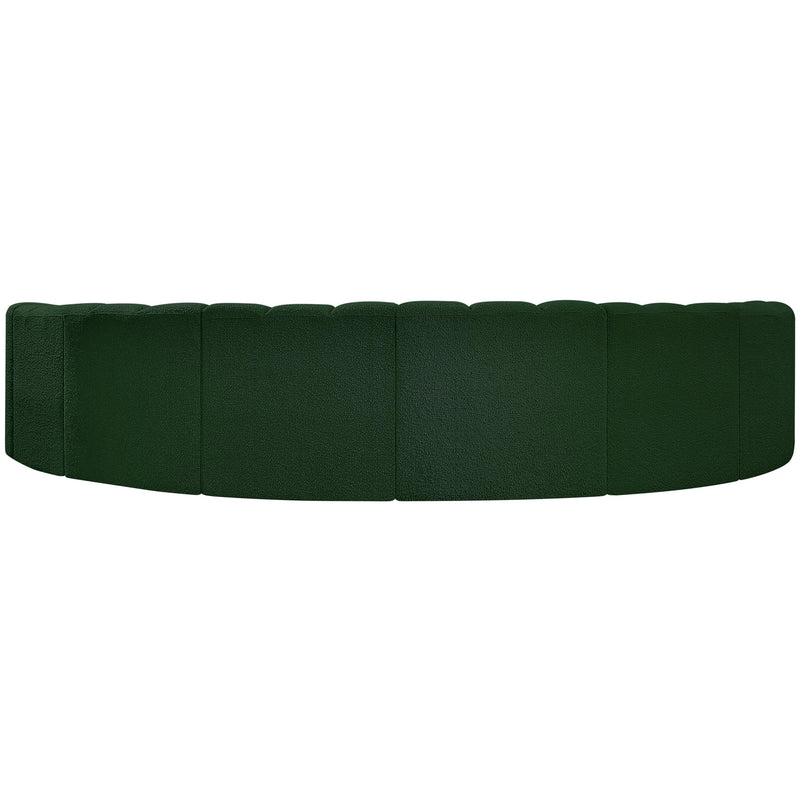 Meridian Arc Green Boucle Fabric 8 pc Modular Sectional IMAGE 3