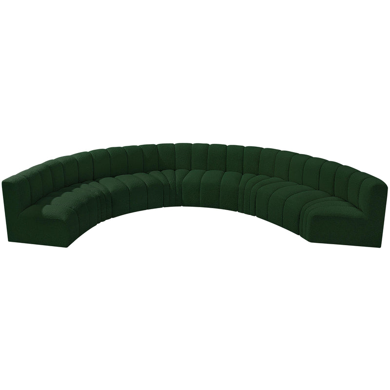 Meridian Arc Green Boucle Fabric 8 pc Modular Sectional IMAGE 5