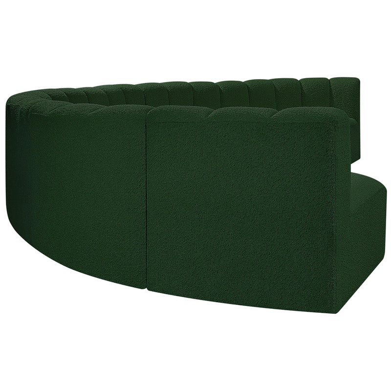 Meridian Arc Green Boucle Fabric 8 pc Modular Sectional IMAGE 6