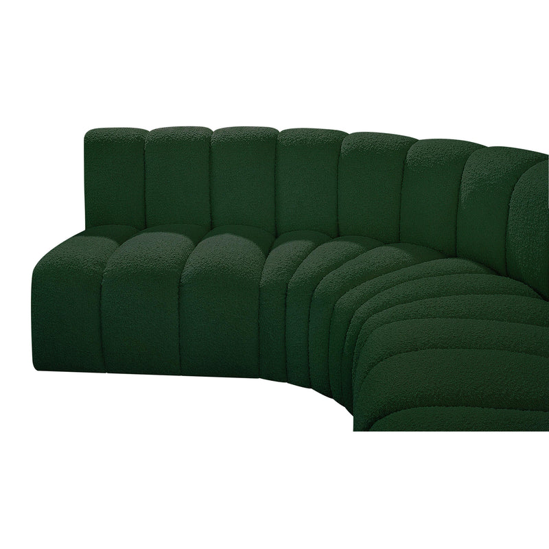 Meridian Arc Green Boucle Fabric 8 pc Modular Sectional IMAGE 7