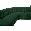 Meridian Arc Green Boucle Fabric 8 pc Modular Sectional IMAGE 8