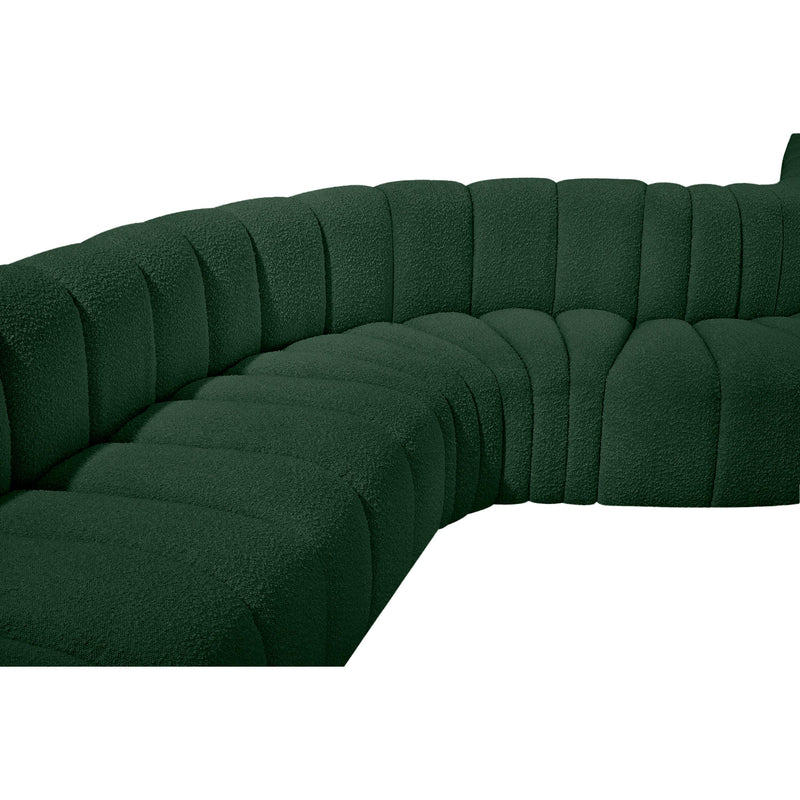 Meridian Arc Green Boucle Fabric 8 pc Modular Sectional IMAGE 8