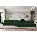 Meridian Arc Green Boucle Fabric 8 pc Modular Sectional IMAGE 2