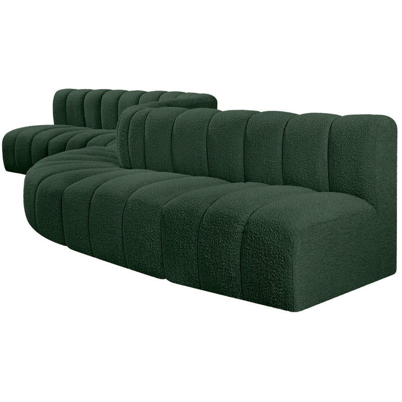Meridian Arc Green Boucle Fabric 8 pc Modular Sectional IMAGE 5