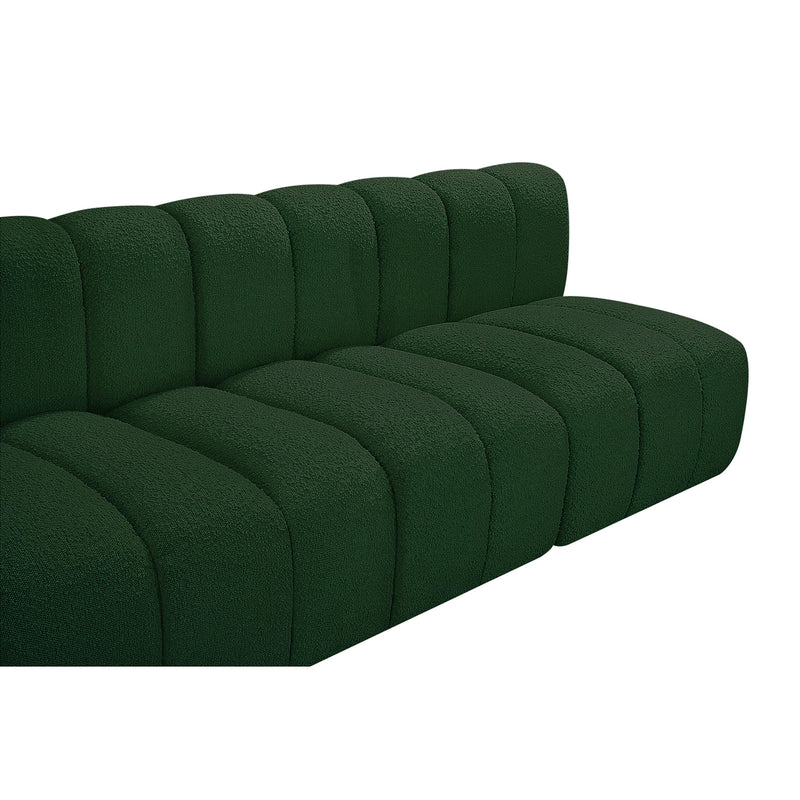 Meridian Arc Green Boucle Fabric 8 pc Modular Sectional IMAGE 8