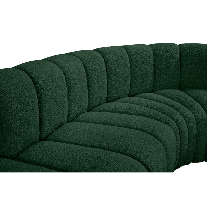 Meridian Arc Green Boucle Fabric 8 pc Modular Sectional IMAGE 9