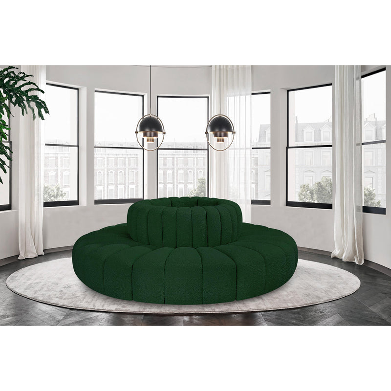 Meridian Arc Green Boucle Fabric 8 pc Modular Sectional IMAGE 2