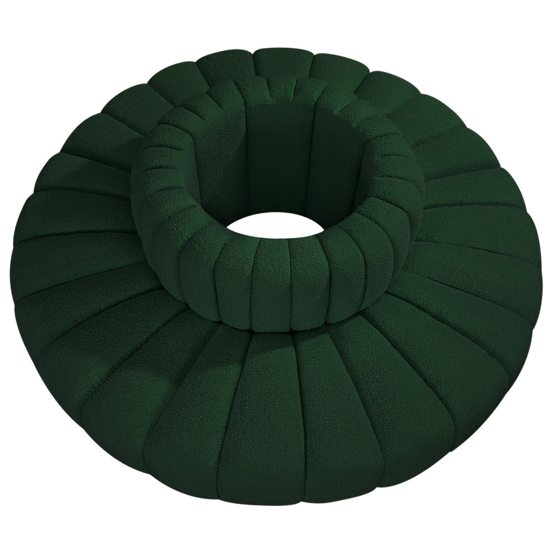 Meridian Arc Green Boucle Fabric 8 pc Modular Sectional IMAGE 3