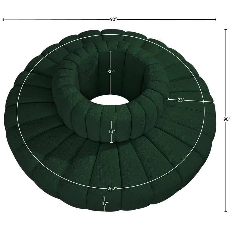 Meridian Arc Green Boucle Fabric 8 pc Modular Sectional IMAGE 6