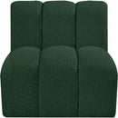 Meridian Arc Green Boucle Fabric Straight Chair IMAGE 4