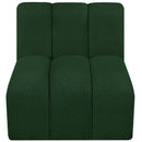 Meridian Arc Green Boucle Fabric Straight Chair IMAGE 5