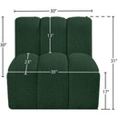 Meridian Arc Green Boucle Fabric Straight Chair IMAGE 7