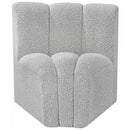 Meridian Arc Grey Boucle Fabric Curved Corner IMAGE 4