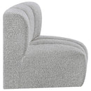 Meridian Arc Grey Boucle Fabric Curved Corner IMAGE 6