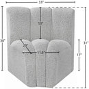 Meridian Arc Grey Boucle Fabric Curved Corner IMAGE 7