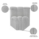 Meridian Arc Grey Boucle Fabric Curved Corner IMAGE 8