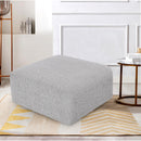 Meridian Arc Grey Boucle Fabric Ottoman IMAGE 2