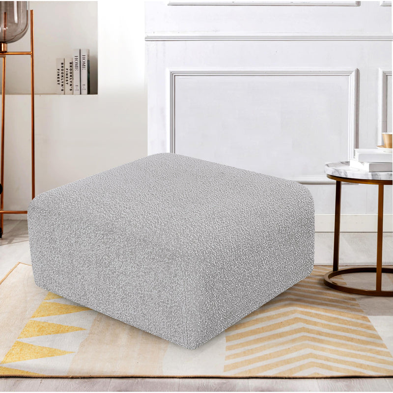 Meridian Arc Grey Boucle Fabric Ottoman IMAGE 2