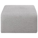 Meridian Arc Grey Boucle Fabric Ottoman IMAGE 4