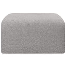 Meridian Arc Grey Boucle Fabric Ottoman IMAGE 5