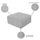 Meridian Arc Grey Boucle Fabric Ottoman IMAGE 7