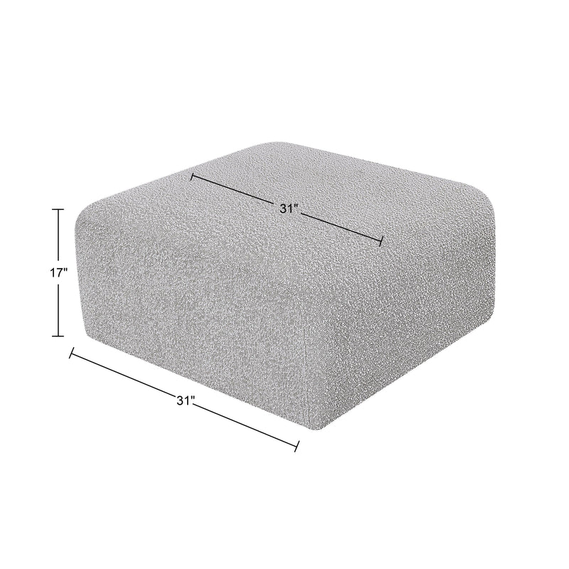 Meridian Arc Grey Boucle Fabric Ottoman IMAGE 7