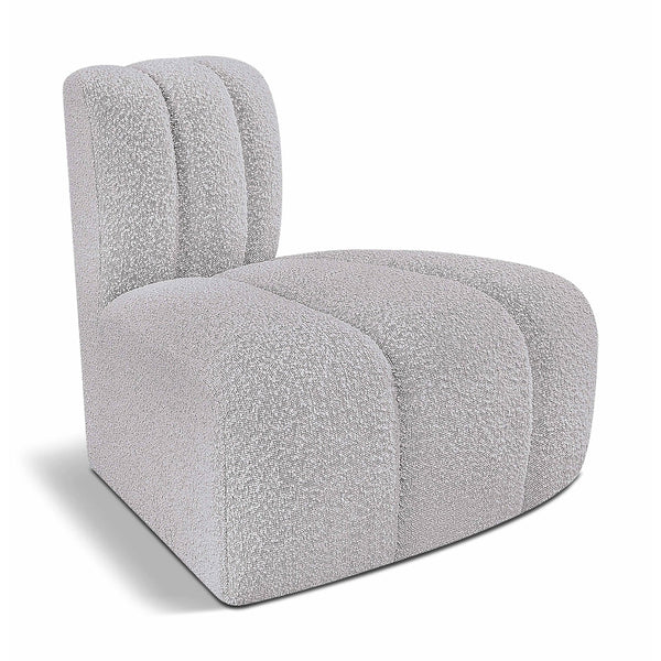 Meridian Arc Grey Boucle Fabric Reverse Corner IMAGE 1