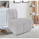 Meridian Arc Grey Boucle Fabric Reverse Corner IMAGE 2