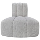 Meridian Arc Grey Boucle Fabric Reverse Corner IMAGE 4