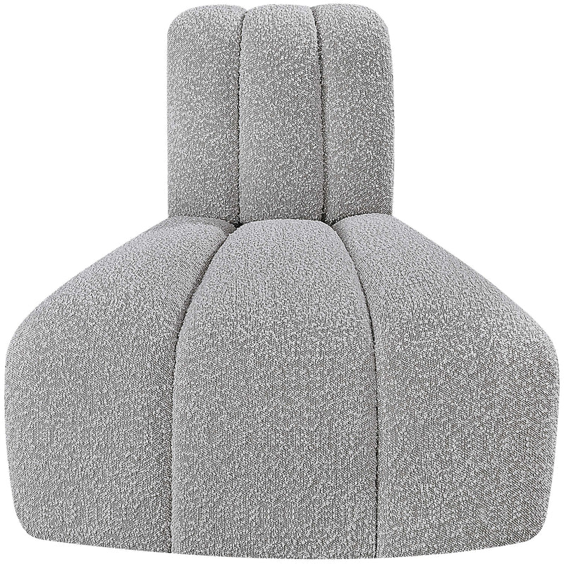 Meridian Arc Grey Boucle Fabric Reverse Corner IMAGE 5