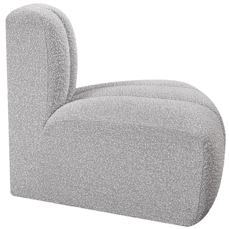 Meridian Arc Grey Boucle Fabric Reverse Corner IMAGE 7