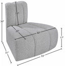 Meridian Arc Grey Boucle Fabric Reverse Corner IMAGE 8