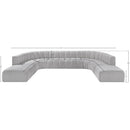 Meridian Arc Grey Boucle Fabric 10 pc Modular Sectional IMAGE 10