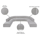 Meridian Arc Grey Boucle Fabric 10 pc Modular Sectional IMAGE 11