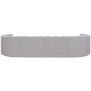 Meridian Arc Grey Boucle Fabric 10 pc Modular Sectional IMAGE 3