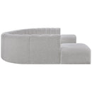 Meridian Arc Grey Boucle Fabric 10 pc Modular Sectional IMAGE 6