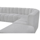Meridian Arc Grey Boucle Fabric 10 pc Modular Sectional IMAGE 7