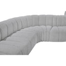 Meridian Arc Grey Boucle Fabric 10 pc Modular Sectional IMAGE 9