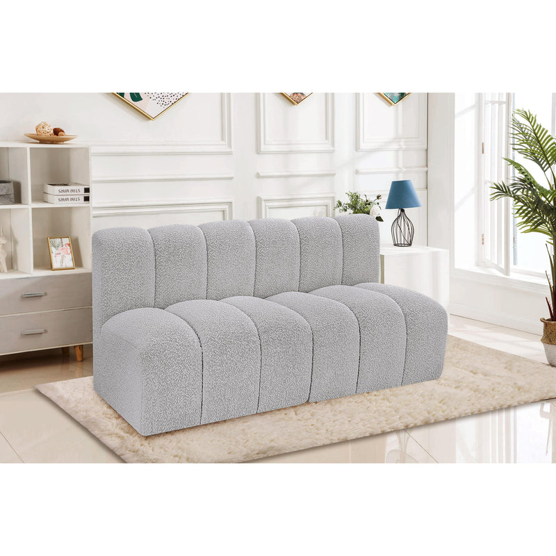 Meridian Arc Grey Boucle Fabric 2 pc Modular Sectional IMAGE 2