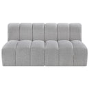 Meridian Arc Grey Boucle Fabric 2 pc Modular Sectional IMAGE 4