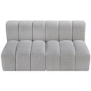 Meridian Arc Grey Boucle Fabric 2 pc Modular Sectional IMAGE 5
