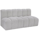 Meridian Arc Grey Boucle Fabric 2 pc Modular Sectional IMAGE 6