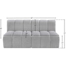 Meridian Arc Grey Boucle Fabric 2 pc Modular Sectional IMAGE 8