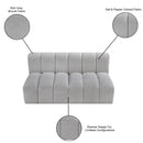 Meridian Arc Grey Boucle Fabric 2 pc Modular Sectional IMAGE 9